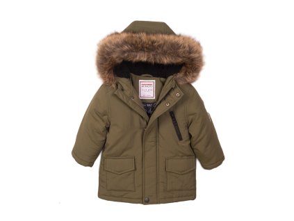 Kabát chlapecký Parka s chlupatou podšívkou, Minoti, Loud 1, khaki
