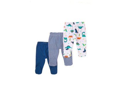 Kalhoty kojenecké 3pack, Minoti, Jurassic 14, modrá