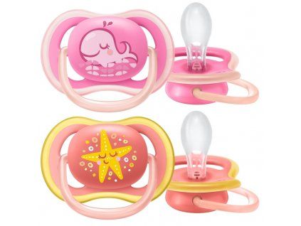Philips AVENT Šidítko Ultra air Pastel 6-18m dívka, 2 ks