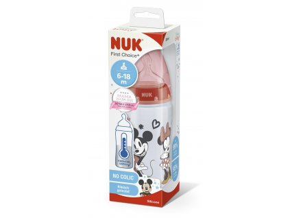 NUK FC+ lahev s kontrolou teploty Mickey 300 ml (Barva šedá)