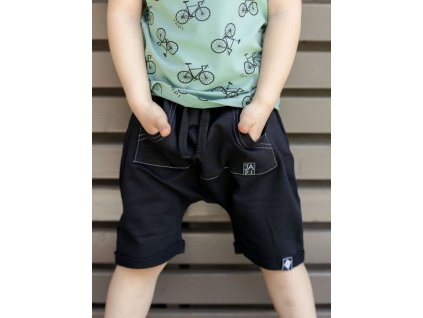 Chlapecké kraťasy bavlněné pudlove CHARCOAL (Barva Černá, Velikost 092)