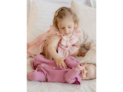 Kojenecký overal PEONY (Barva Pivoňka fialová, Velikost 074)