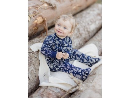 Kojenecký overal HERBARIUM (Barva Herbarium potlačil modrou, Velikost 086)