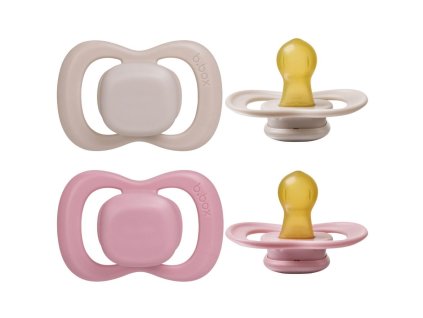 B.BOX - DUDLÍKY Z PŘÍRODNÍHO KAUČUKU 0-6M, 2KS - BERRY/BLUSH