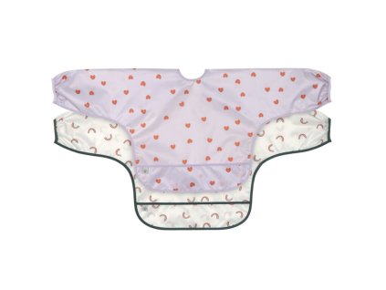 LÄSSIG Long sleeve Bibs Happy Rascals Heart lavender