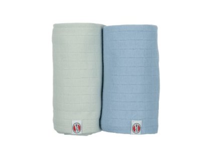 LODGER Swaddler Solid 2balení 110 x 110 cm Peppermint/Blue Fogg