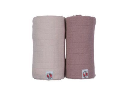 LODGER Swaddler Solid 2balení 110 x 110 cm Powder/Rose