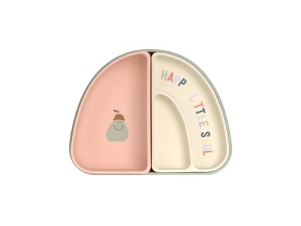 LÄSSIG Dish Set Silicone Section Happy Fruits 2025 cherry