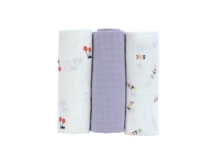 LÄSSIG Swaddle Burp blanket 85x85 Happy Fruits 2025 cherry