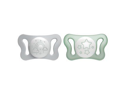 CHICCO Dudlík Physioforma® Micro silikonový 0-2m noční 2 ks