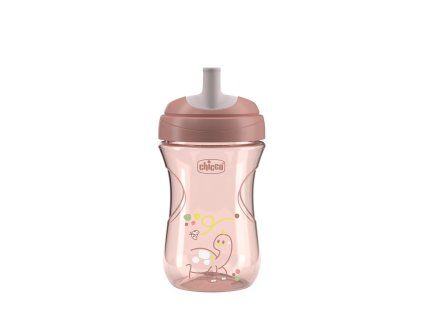 CHICCO Hrneček Advanced se slámkovým náústkem pink, 12m+