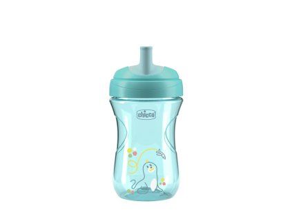 CHICCO Hrneček Advanced se slámkovým náústkem teal, 12m+