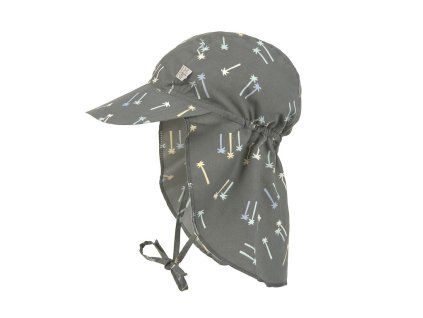 LÄSSIG Sun Protection Flap Hat 2025 palms deep olive 07-18 mo.