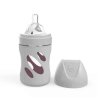 TWISTSHAKE Láhev kojenecká Anti-Colic skleněná 180 ml (dudl.S) Pastelově šedá