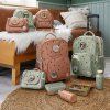 LÄSSIG Car Wrap-to-Go Happy Prints light olive