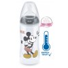 NUK FC+ lahev s kontrolou teploty Mickey 300 ml (Barva šedá)