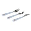 LÄSSIG Cutlery with Silicone Handle 3pcs Happy Rascals Smile sky blue