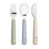 LÄSSIG Cutlery with Silicone Handle 3pcs Happy Fruits lemon