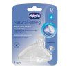 CHICCO Savička na láhev Natural Feeling silikon pomalý průtok 0m+ 1 ks