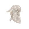 LÄSSIG Sun Protection Flap Hat checkerboard stone/sea salt 1-3 years size 48/51