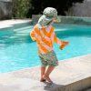 LÄSSIG Sun Protection Flap Hat scooter/dog green 07-12mo. size 45/47
