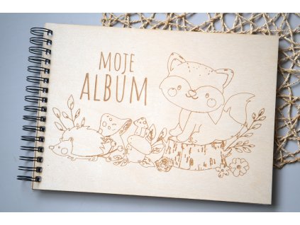 dřevěné dětské album liška