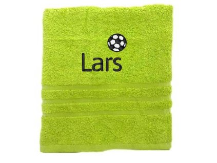 Fußball Hand/Badetuch mit Namen Schön gestickter aus 100% Baumwolle