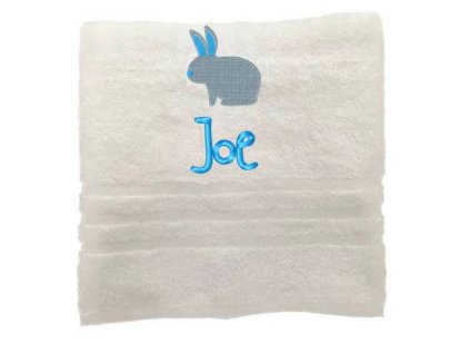 Hase Hand/Badetuch mit Namen Schön gestickter aus 100% Baumwolle