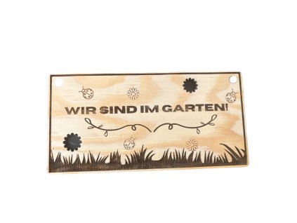 Hölzerne Zedern "Wir sind im Garten"