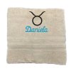 Handtuch mit Namen und Sternzeichen aus 100% Baumwolle