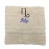Handtuch mit Namen und Sternzeichen aus 100% Baumwolle
