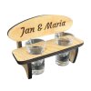 Personalisiert Hochzeit schnapsbänkle mit 2 Gläsern
