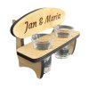 Personalisiert Hochzeit schnapsbänkle mit 2 Gläsern