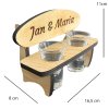 Personalisiert Hochzeit schnapsbänkle mit 2 Gläsern