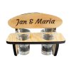 Personalisiert Hochzeit schnapsbänkle mit 2 Gläsern