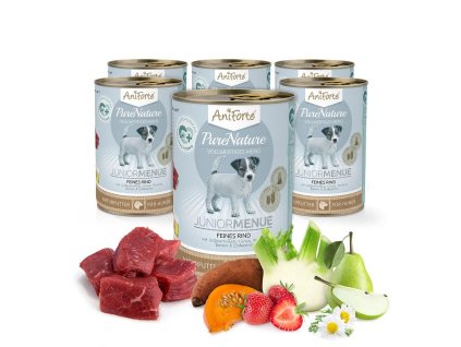 Nassfutter JuniorMenue – Feines Rind mit Süßkartoffeln 1