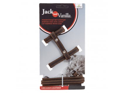 Jack and Vanilla - kočičí postroj tmavě hnědý
