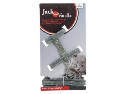 Jack and Vanilla - kočičí postroj šedý