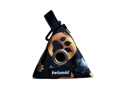 Obal na sáčky-pyramida černá se zlatými tlapkami