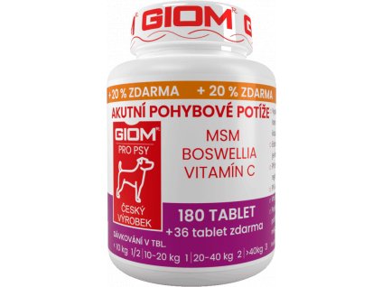 GIOM AKUTNÍ POHYBOVÉ POTÍŽE 180 tablet + 20% zdarma