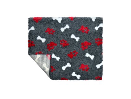 C Charcoal with Red Paw & White Bone