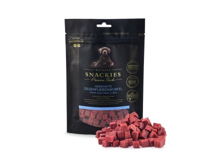 snackies herzhafte ziegenfleischwuerfel 170g tuete mit produkt