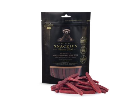 snackies herzhafte wasserbueffelstreifen 170g tuete mit produkt