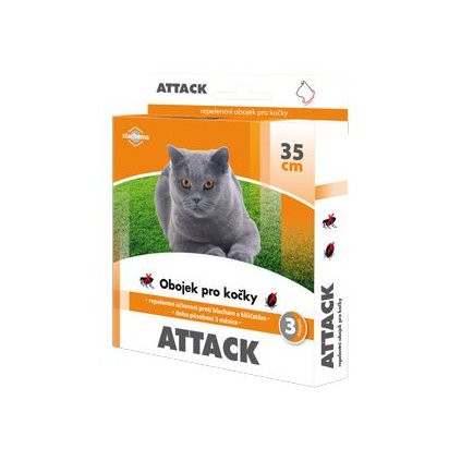 Attack obojek antiparazitární 35cm kočka
