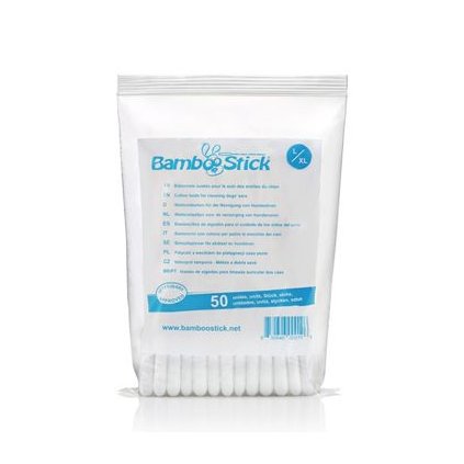 Tycinky vatové BambooStick L/XL pro cišt. uší psu 50ks