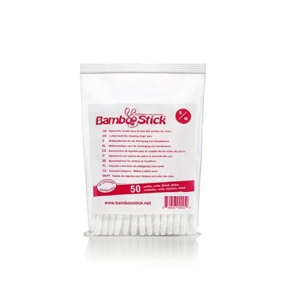 Tycinky vatové BambooStick S/M pro cišt. uší psu 50ks