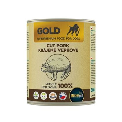 IRONpet Gold Dog Pork cut muscle konzerva 800g