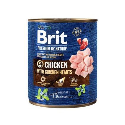 Brit Premium Dog by Nature  konz Chicken & Hearts 800g