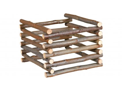 Natural Living - dřevěný přírodní stojan na seno 15 x 11 x 15 cm