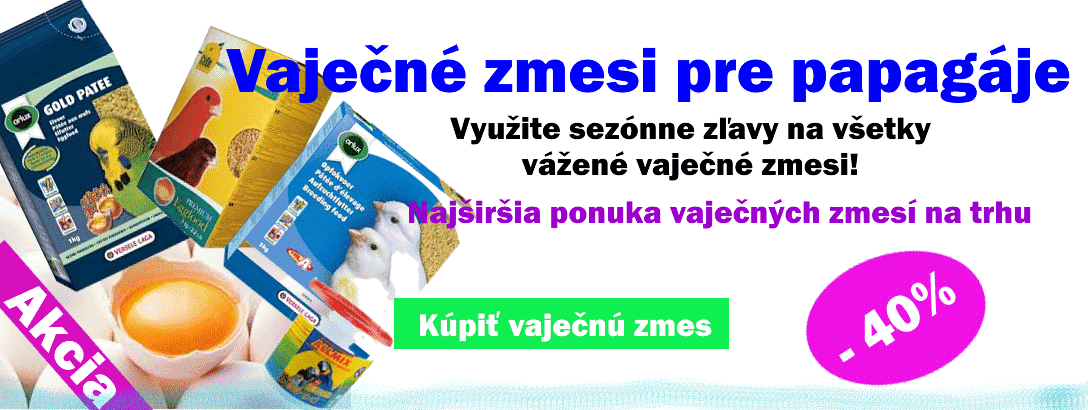 Vaječné zmesi pre papagáje